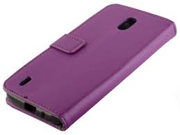 Synthetic Leather Wallet Case With Stand For Nokia 1 3 Purple Mobile Mate