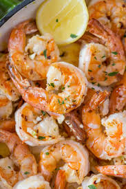 Transfer shrimp with a slotted spoon to a serving dish, leaving the oil in the pan. Shrimp Scampi Dinner Then Dessert