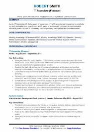 Study our it resume examples and snag an interview in no time. It Associate Resume Samples Qwikresume