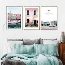 Check spelling or type a new query. Girls Room Decor Pink Building Nordic Posters And Prints Boat Seascape Wall Art Scandinavian Picture Canvas Painting For Bedroom Painting Calligraphy Aliexpress