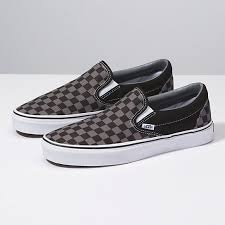 Black And Grey Slip On Vans Checkerboard Slip On Shop Shoes At Vans Vans Checkerboard Slip On Vans Slip On Slip On Sneakers