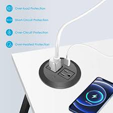 Does dust and other small pieces of unwanted materials lie around it? 3 Inch Desk Power Grommet Usb C Desk Outlet With Usb C 18w Usb Grommet With Green Port Desk Hole Round Grommet Outlets With 2 Ac Outlets Pricepulse