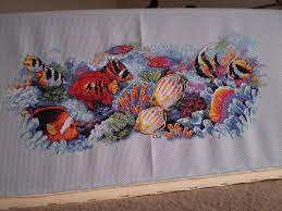 • specs on thread colors, fabric color, hoop size, and stitch placement. Tropical Fish Cross Stitch Pretty Cross Stitch Cross Stitch Dimensions Cross Stitch