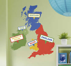 Get it as soon as mon, feb 15. Uk And Ireland Map Kids Wall Sticker Tenstickers