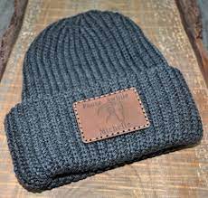 Chunky Knit Winter Hat With Custom Leather Patch Leather Patches Patches Knitted Hats