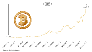Line Chart Showing Bitcoin Value Over The Last Year Sample