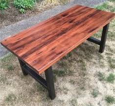 Reclaimed Redwood Coffee Table H Frame Steel Legs 48 X 24 X 18 Handmade Furniture Coffee Table Diy Coffee Table