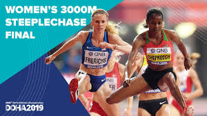 Steeplechase definition, a horse race over a turf course furnished with artificial ditches, hedges, and other obstacles over which the horses must jump. Women S 3000m Steeplechase Final World Athletics Championships Doha 2019 Youtube