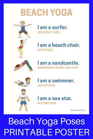 Beach Yoga Poses For Kids Printable Poster Kids Yoga Stories Yoga Resources For Kids Kids Yoga Poses Beach Yoga Poses Childrens Yoga