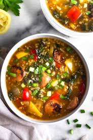 How many carbs in stuffed pepper soup? Sausage Pepper Rice Soup Paleo Whole30 Eat The Gains