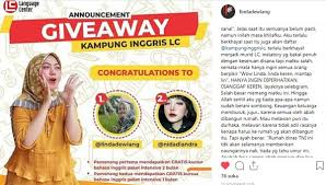 Misalnya dengan mengolah ide giveaway atau kontes dan kuis social media, keterlibatan dalam halaman bisa meningkat secara drastis. Kayak Gini Nih Perjuangan Linda Dewi Ang Pemenang Giveaway 1 Kampung Inggris Lc