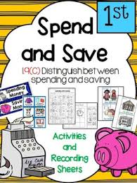 Financial Literacy Spending And Saving 1st Grade