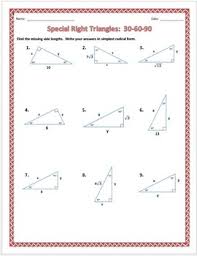 Larger angle corresponds to longer side and b.same angles have the same side length. Special Right Triangles Practice Bundle 45 45 90 And 30 60 90 Tpt