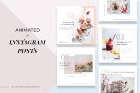 This is after effects element 3d tutorial. Animated Modern Instagram Posts In Social Media Templates On Yellow Images Creative Store