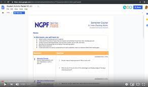 › ngpf savings answer key. Why Can T My Students Edit The Docs Inside A Student Activity Packet Blog