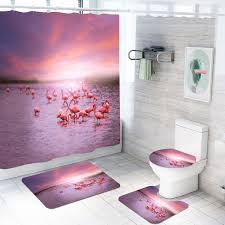 We did not find results for: Pink Flamingo Bathroom Set 4 Piece Waterproof Bath Curtain With Hooks Non Slip Bath Rug Set Toilet Cover Wish