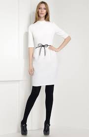 Black And White Dress With Black Tights White Dress Black Tights Designer Outfits Woman Black Tights White Dress Black Tights