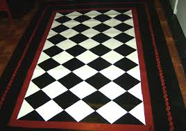 Black And White Diamond Pattern Rug Floorcloth Black And White Diamond Pattern Hand Painted Rug Country Primitive Folkart Painted Rug Floor Cloth Rugs