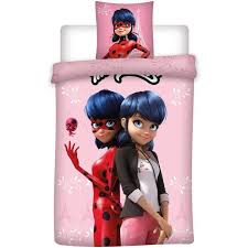 Parure De Lit Miraculous Ladybug Rose Housse De Couette Reversible 140x200 Cm Taie D Oreiller 63x63 Cm Achat Vente Housse De Couette Seule Cdiscount