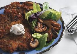 Porcini Mushroom Latkes With Mushroom Salad And Chive Cream Bon Appetit Mushroom Salad Stuffed Mushrooms Recipes