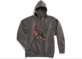 Travis Scott Jordan Washed Suede Hoodie Grey In 2020 Hoodies Grey Hoodie Travis Scott Clothing