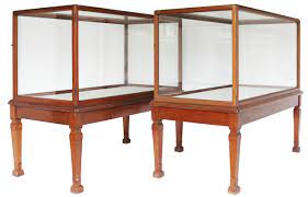 These metalwork glass display boxes are made using quality metal and museum quality glass materials. A Pair Of Antique Glazed Museum Display Cabinets Uk Heritage