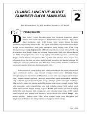 Pernahkah anda meragukan fungsi audit sumber daya manusia di perusahaan anda? Inisiasi Modul 2 Doc Ruang Lingkup Audit Sumber Daya Manusia Modul 2 Dra Miranda Ramli Psy M Si Dan Mone Stepanus A Se M Psi T D Pendahuluan Alam Course Hero