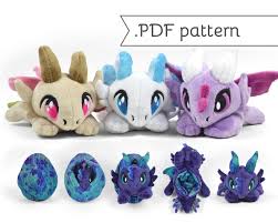Reversible Dragon Plush Sewing Pattern Pdf Tutorial Chibi Egg Flip Sewing Patterns Basic Sewing Kit Plush