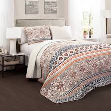 Premium Nesco Reversible 3 Piece Full Queen Quilt Sham Bedding Set By Lush Decor Walmart Com Walmart Com