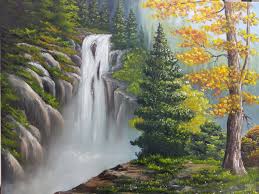 How To Make An Interesting Art Piece Using Tree Branches Ehow Waterfall Paintings Modern Art Paintings Autumn Painting