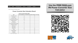 Free Rv Power Converter Size Calculator Helps You Get It