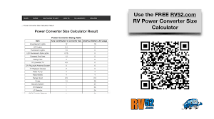 free rv power converter size calculator helps you get it