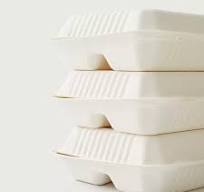 Econtainer B002 1000ml 2-compartment Sugarcane Bagasse Takeout box  Compostable and Eco-friendly Food Packaging [50 pcs.]