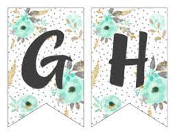 free printable alphabet banner mint gold six clever sisters