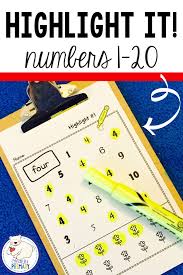 Numbers 1 20 Highlight It Kindergarten Math Activities Math Center Activities Math Centers Kindergarten