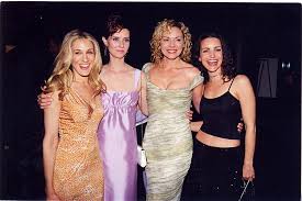 God, my color for my white church. Looking Back On Sex And The City S Most Iconic Looks Carrie Bradshaw Samantha Jones Newspaper Dress Sex And The City Reboot Hbo Max