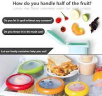 Silicone Fruit Storage Box, Avocado Saver and Tomato Holder, Onion Savers,  Set of 4 Reusable Storage Containers for Fridge - Ideal for Garlic, Onions,  ...