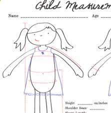 Freebie Child Measurement Chart Sewing