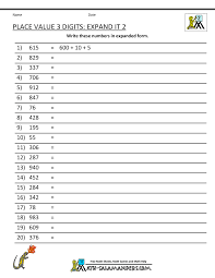 Place Value Worksheets 3 Digits Expand It 2 Gif 1000 1294 Matematika