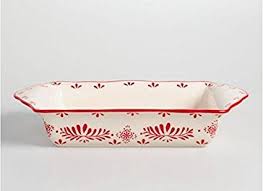 Ceramic Baking Dish Pan Baker Lasagna Pan Oven To Table Rectangle Red And White Decorative Scandinavi Ceramic Baking Dish Scandinavian Inspired Baked Dishes