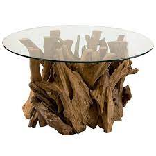 Shop coffee tables at target. Plymouth Coastal Beach Teak Driftwood Round Glass Round Coffee Table 31 W 40 W Kathy Kuo Home
