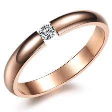 Tiny Faux Diamond Rose Gold Tone Slim Band Ring For Women Girls C91880zryce Rose Gold Fashion Ring Fashion Rings Womens Engagement Rings