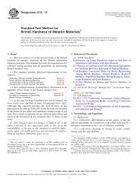 Prefix letters correspond to the following subjects: Astm E10 14 Standard Test Method For Brinell Hardness Of Metallic Materials Hardness Verification And Validation
