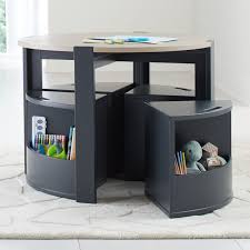 Nesting Charcoal And Grey Stain Play Table And Chairs Set Reviews Crate And Barrel Kids Table And Chairs Play Table Table And Chairs