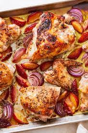 Sheet Pan Chicken With Roasted Plums And Onions Recipe Nyt Cooking Recipes Cooking Recipes Onion Recipes