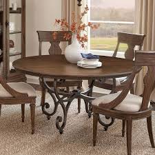 Rustic country provincial farmhouse style round dining table featuring a 60 inch round solid pine top. Turtle Creek 60 Inch Round Dining Table Hekman Furniture Cart