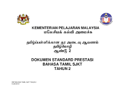 Unsur bahasa asing (tamil) yang digunakan untuk memperluaskan kosa kata bahasa melayu. 19 Sp B Tamil Sjkt Tahun 2
