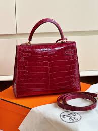 Túi Xách Nữ Hermes Kelly Crocodile Da Cá Sấu Cao Cấp 25cm - Mon Store