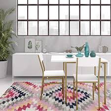 Gateleg table and bertil chairs. Cosmoliving Mercer Modern Drop Leaf Table And Chair Set With White Lacquered Top And Warm Gold Finish Brass Buy Online In Antigua And Barbuda At Antigua Desertcart Com Productid 99288172