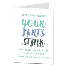 Home » unlabelled humour anniversay to signacate other / grandma's piercings: Funny Anniversary Card Perfect For Wedding 1st Boyfriends Husband Girlfriend Or Wife Rude Your Farts Stink Design Pricepulse
